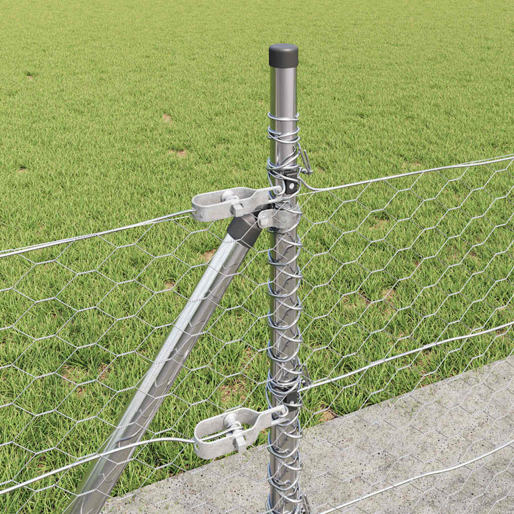 Afrasteringspaal Zilver 100 x 0,4 m (36 mm gaas) Staal is nu te koop bij PeponiXL, paradijselijk wonen!