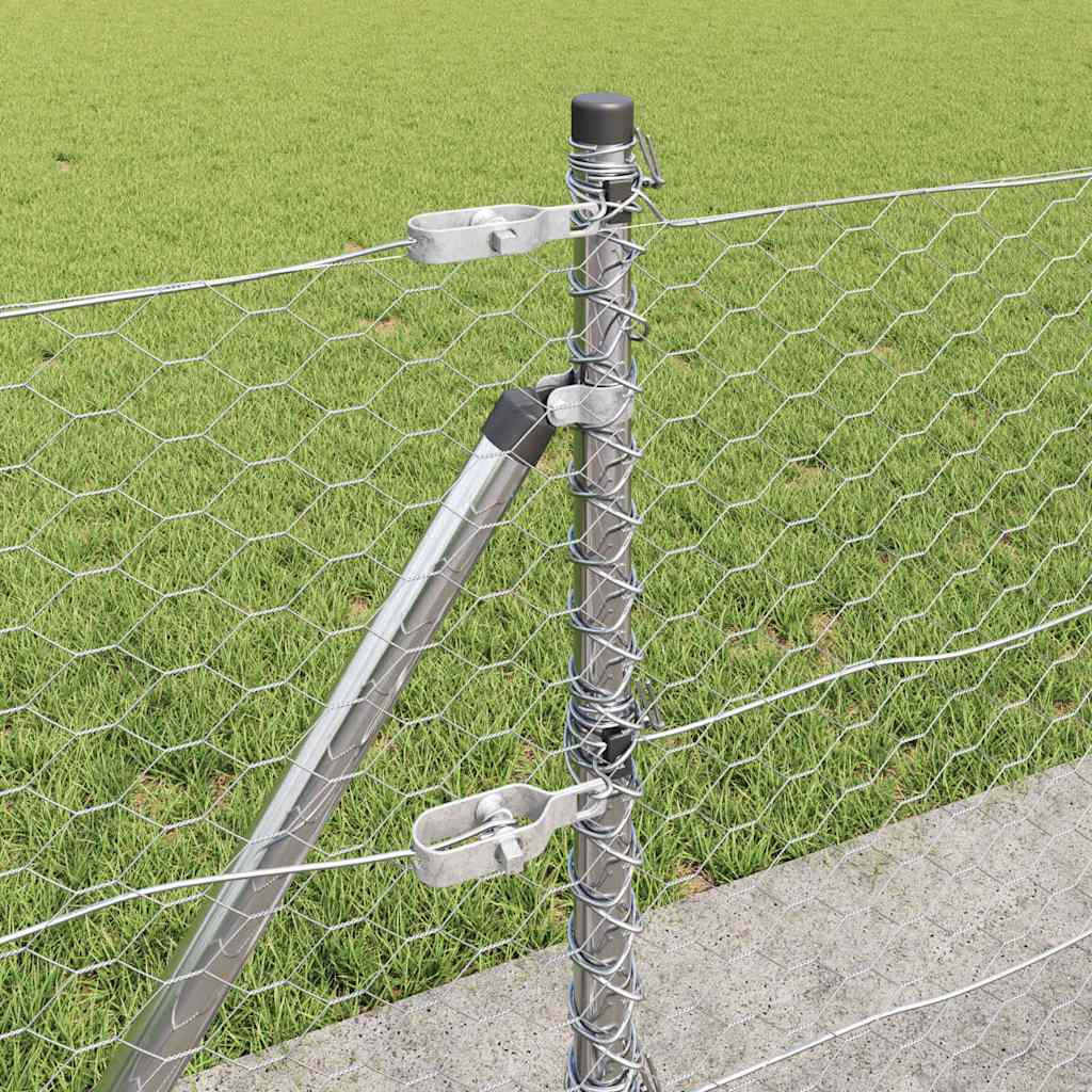 Afrasteringspaal Zilver 100 x 0,6 m (36 mm gaas) Staal is nu te koop bij PeponiXL, paradijselijk wonen!