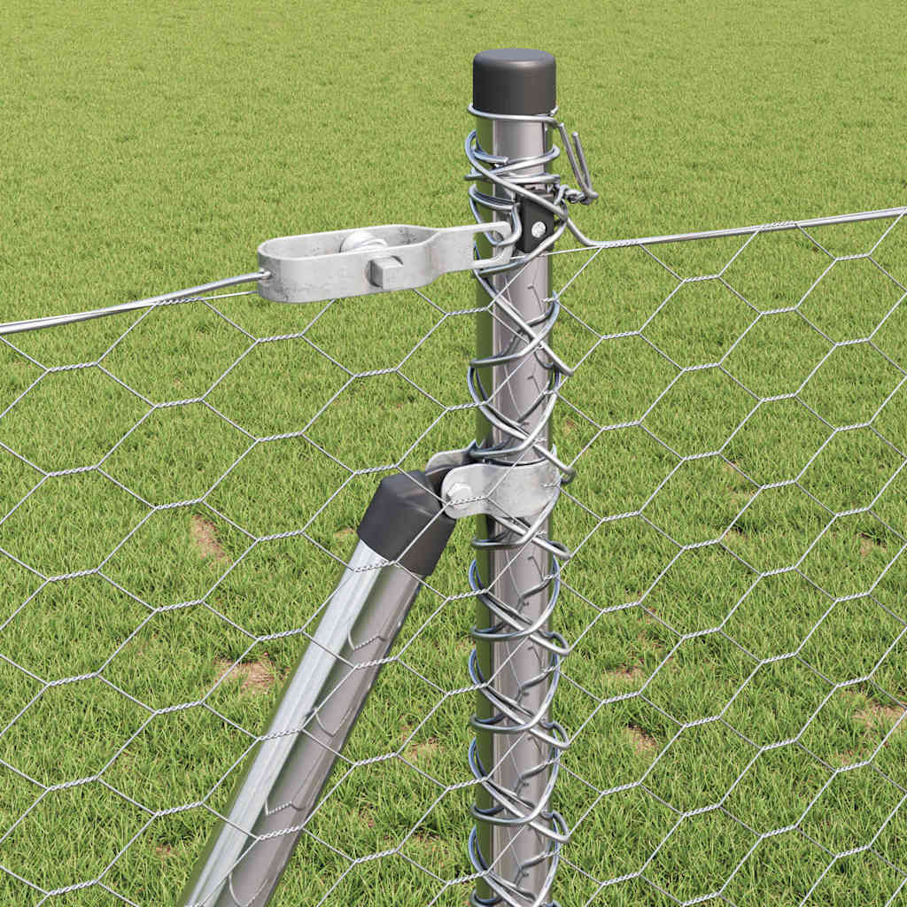 Afrasteringspaal Zilver 100 x 1 m (36 mm gaas) Staal is nu te koop bij PeponiXL, paradijselijk wonen!