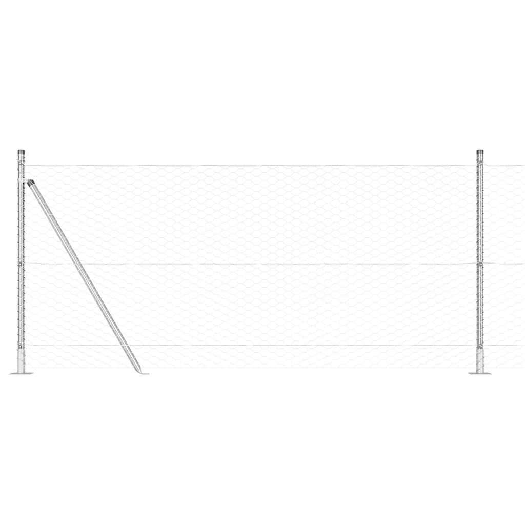 Afrasteringspaal Zilver 100 x 1 m (36 mm gaas) Staal is nu te koop bij PeponiXL, paradijselijk wonen!