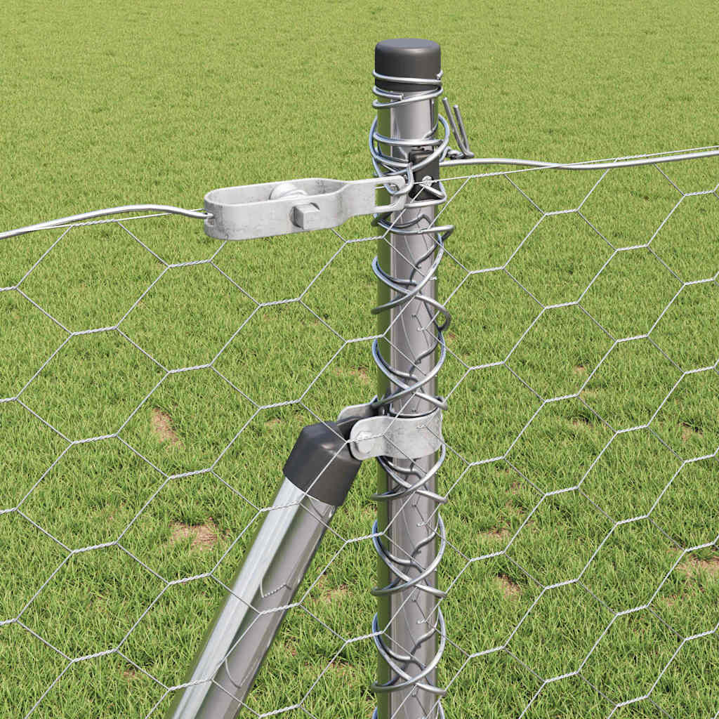 Afrasteringspaal Zilver 100 x 1 m (50 mm gaas) Staal is nu te koop bij PeponiXL, paradijselijk wonen!