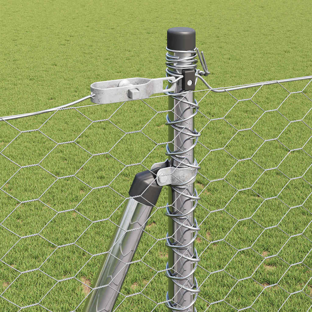 Afrasteringspaal Zilver 100 x 1,4 m (36 mm gaas) Staal is nu te koop bij PeponiXL, paradijselijk wonen!