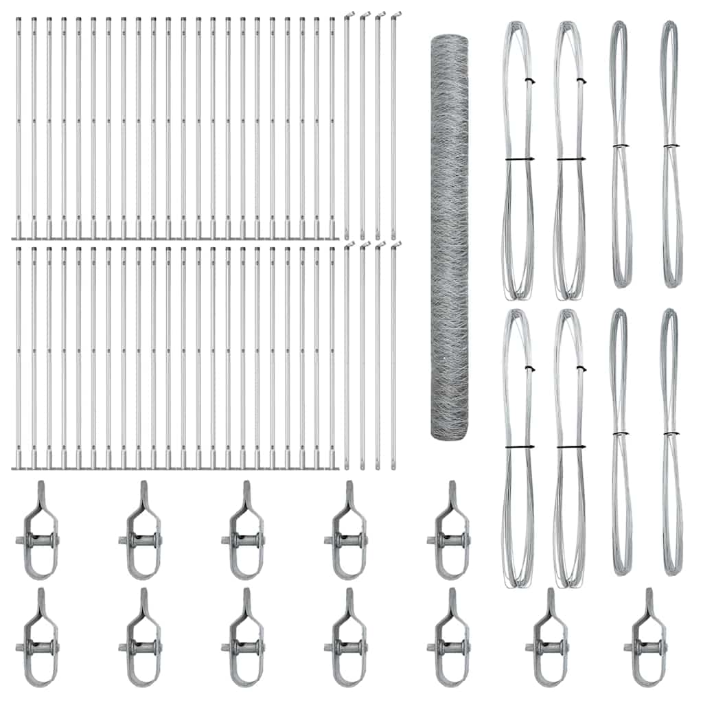 Afrasteringspaal Zilver 100 x 1,4 m (36 mm gaas) Staal is nu te koop bij PeponiXL, paradijselijk wonen!