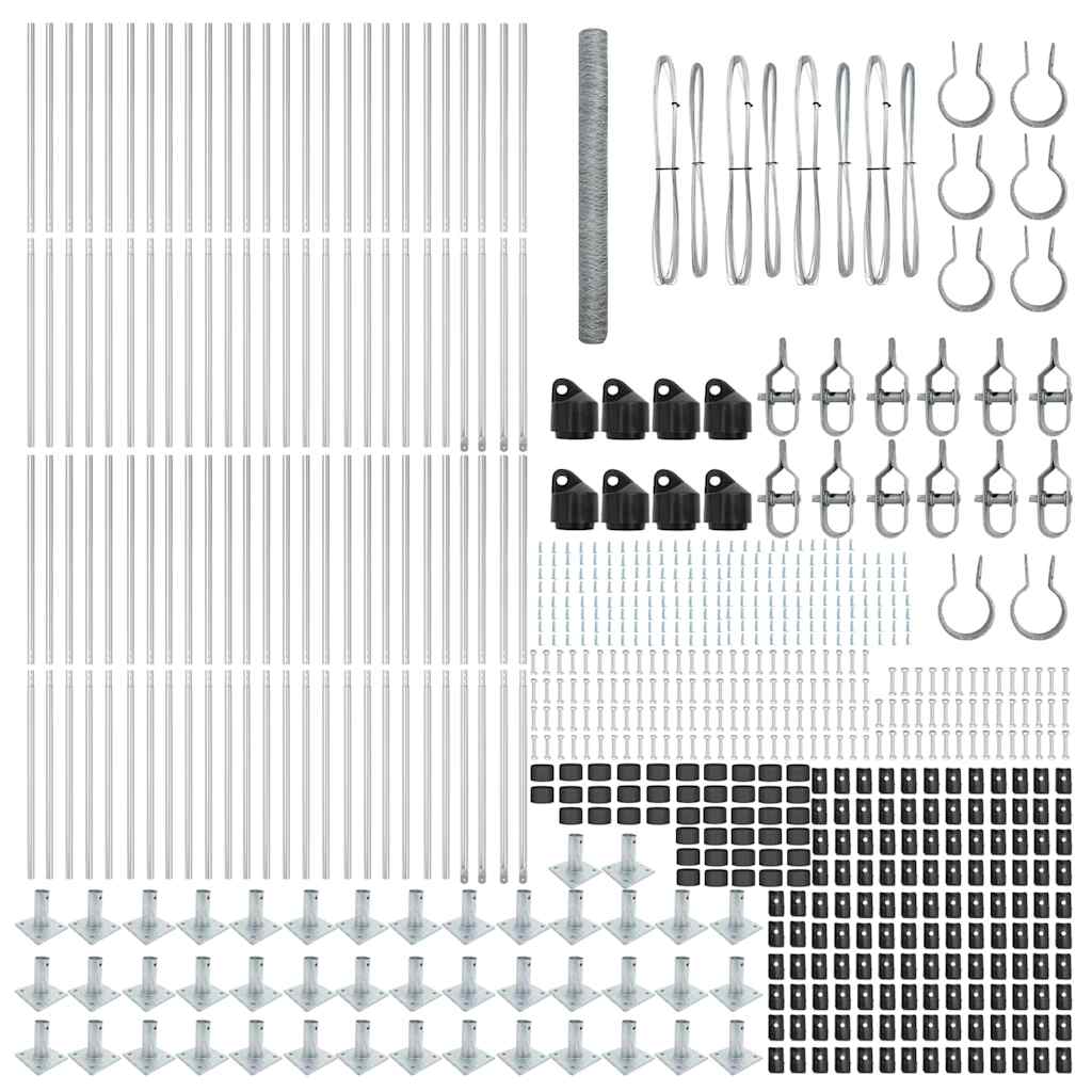 Afrasteringspaal Zilver 100 x 1,4 m (36 mm gaas) Staal is nu te koop bij PeponiXL, paradijselijk wonen!