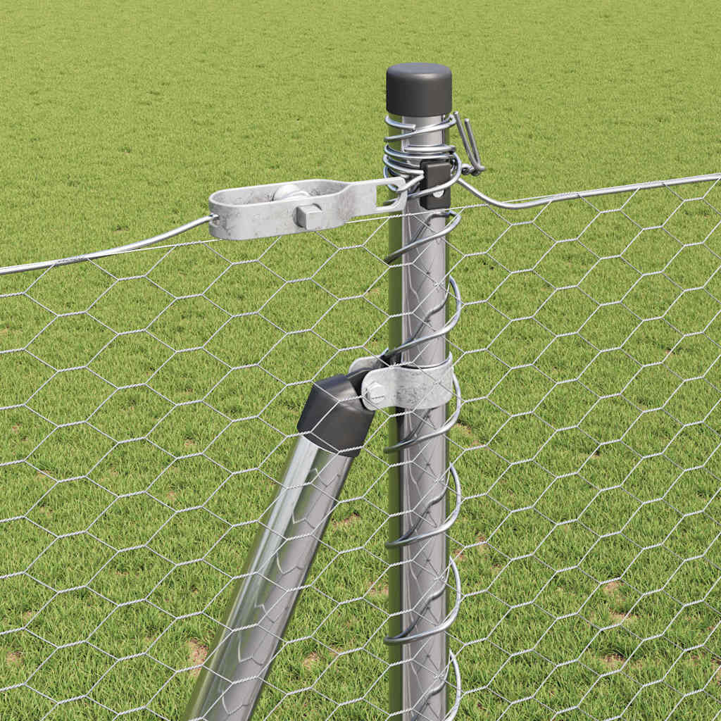 Afrasteringspaal Zilver 100 x 1,6 m (25 mm gaas) Staal is nu te koop bij PeponiXL, paradijselijk wonen!