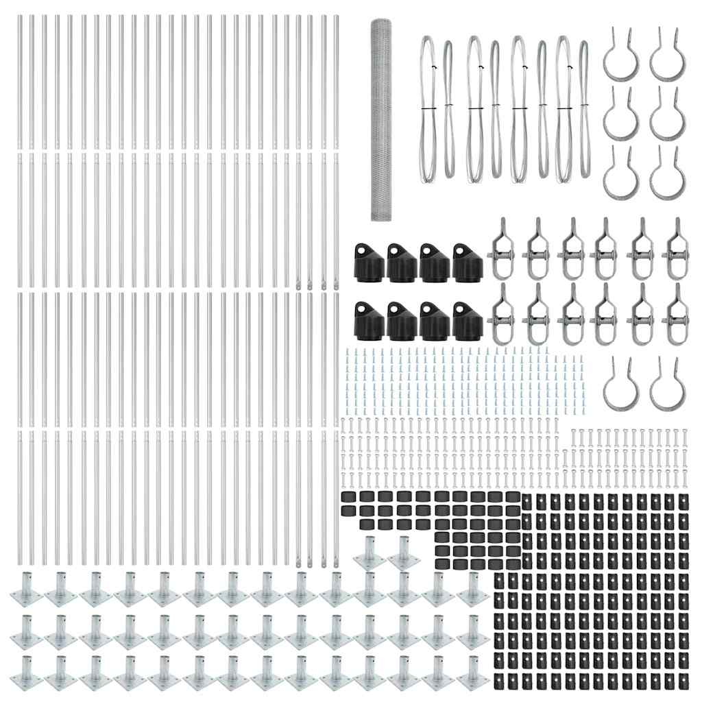 Afrasteringspaal Zilver 100 x 1,6 m (25 mm gaas) Staal is nu te koop bij PeponiXL, paradijselijk wonen!