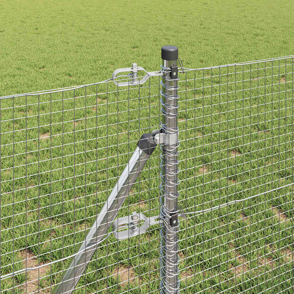 Afrasteringspaal Zilver 25 x 0,4 m (19 x 19 mm gaas) Staal is nu te koop bij PeponiXL, paradijselijk wonen!