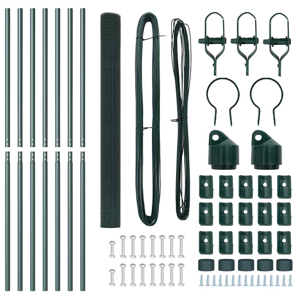 Afrasteringspaal Groen 10 x 1,5 m (12 x 12 mm gaas) Staal is nu te koop bij PeponiXL, paradijselijk wonen!