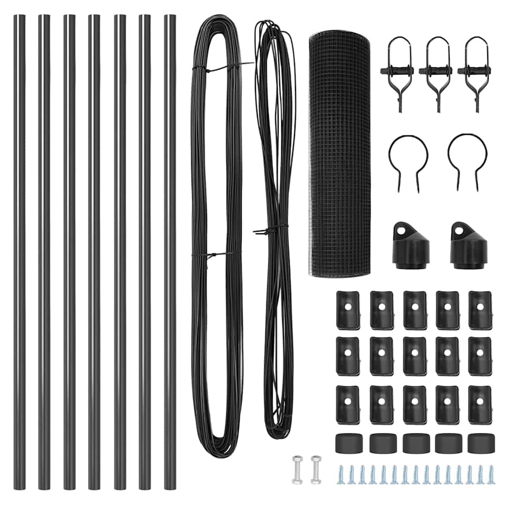 Afrasteringspaal Grijs 10 x 0,4 m (25 x 25 mm gaas) is nu te koop bij PeponiXL, paradijselijk wonen!