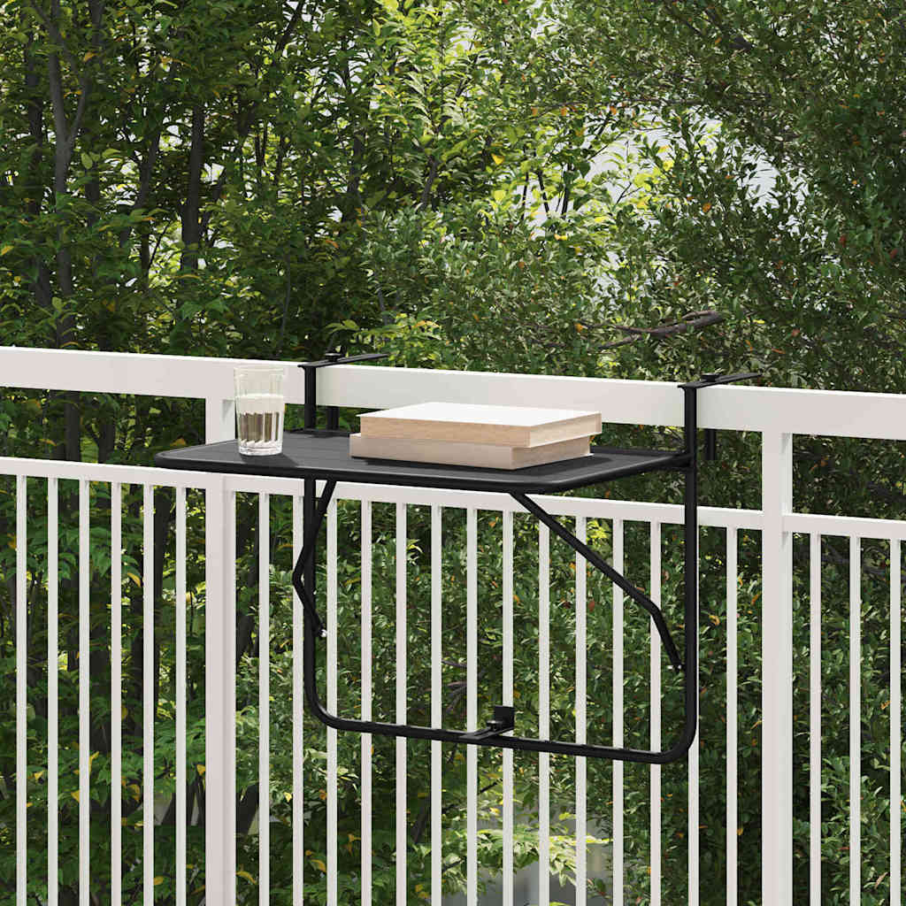 Hangende Balkon Tafel Zwart 60 x 39 x 65 cm Staal is nu te koop bij PeponiXL, paradijselijk wonen!