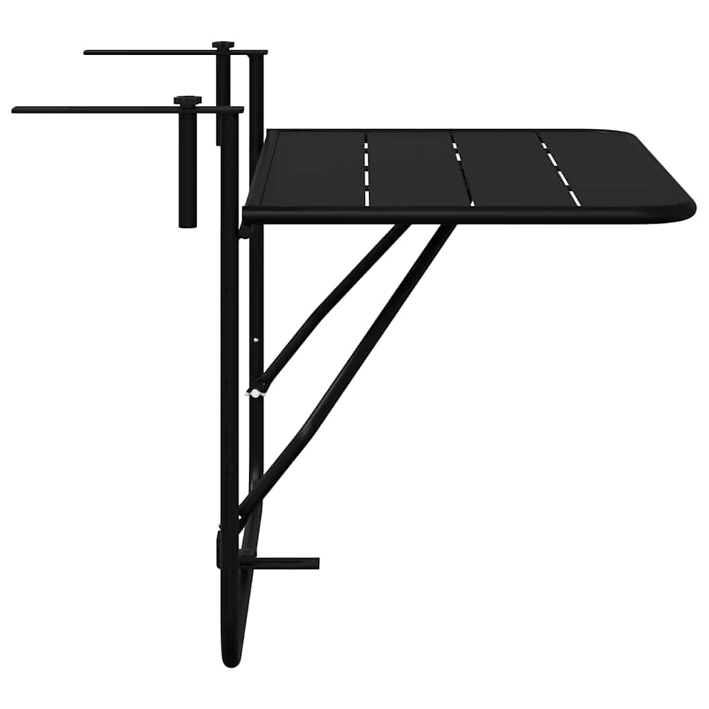Hangende Balkon Tafel Zwart 60 x 39 x 65 cm Staal is nu te koop bij PeponiXL, paradijselijk wonen!
