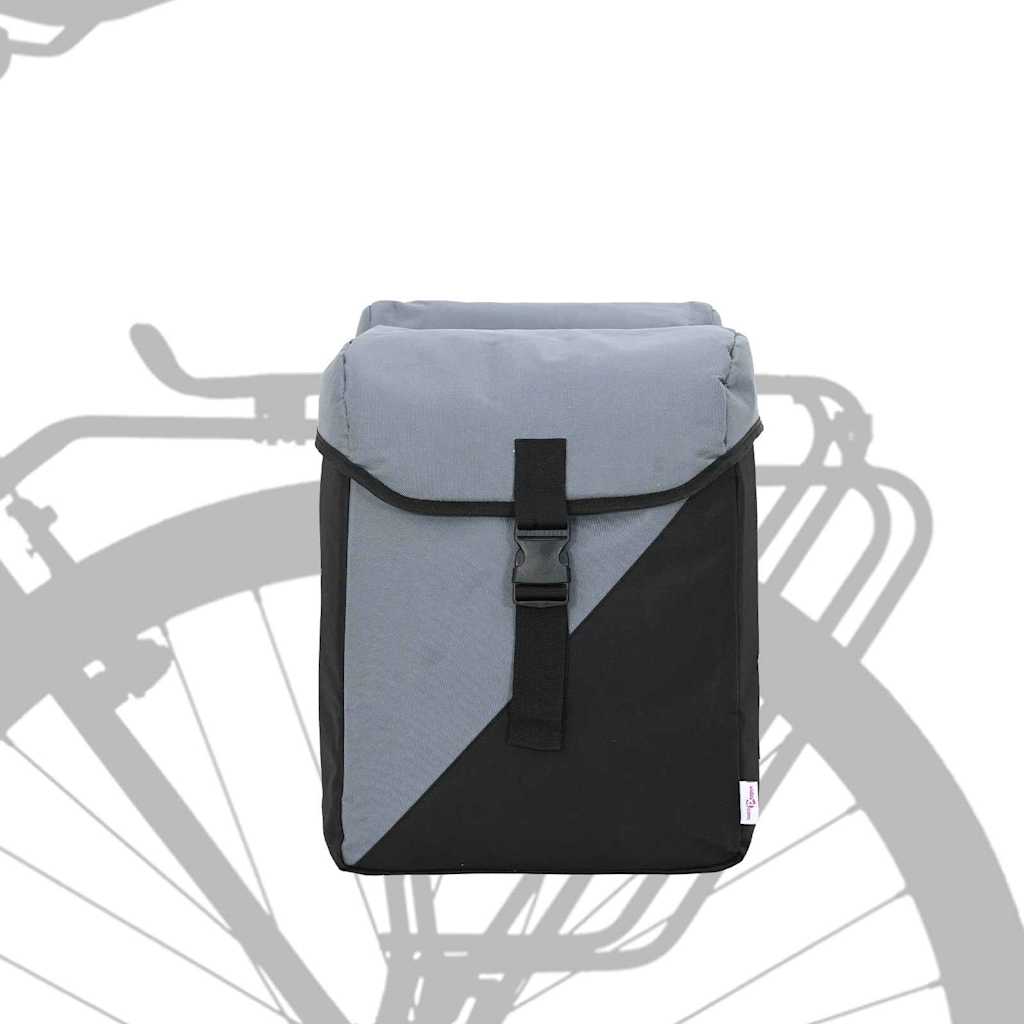 Fietstas Zwart en Grijs 15.5 x 31.5 x 40 cm Polyester is nu te koop bij PeponiXL, paradijselijk wonen!