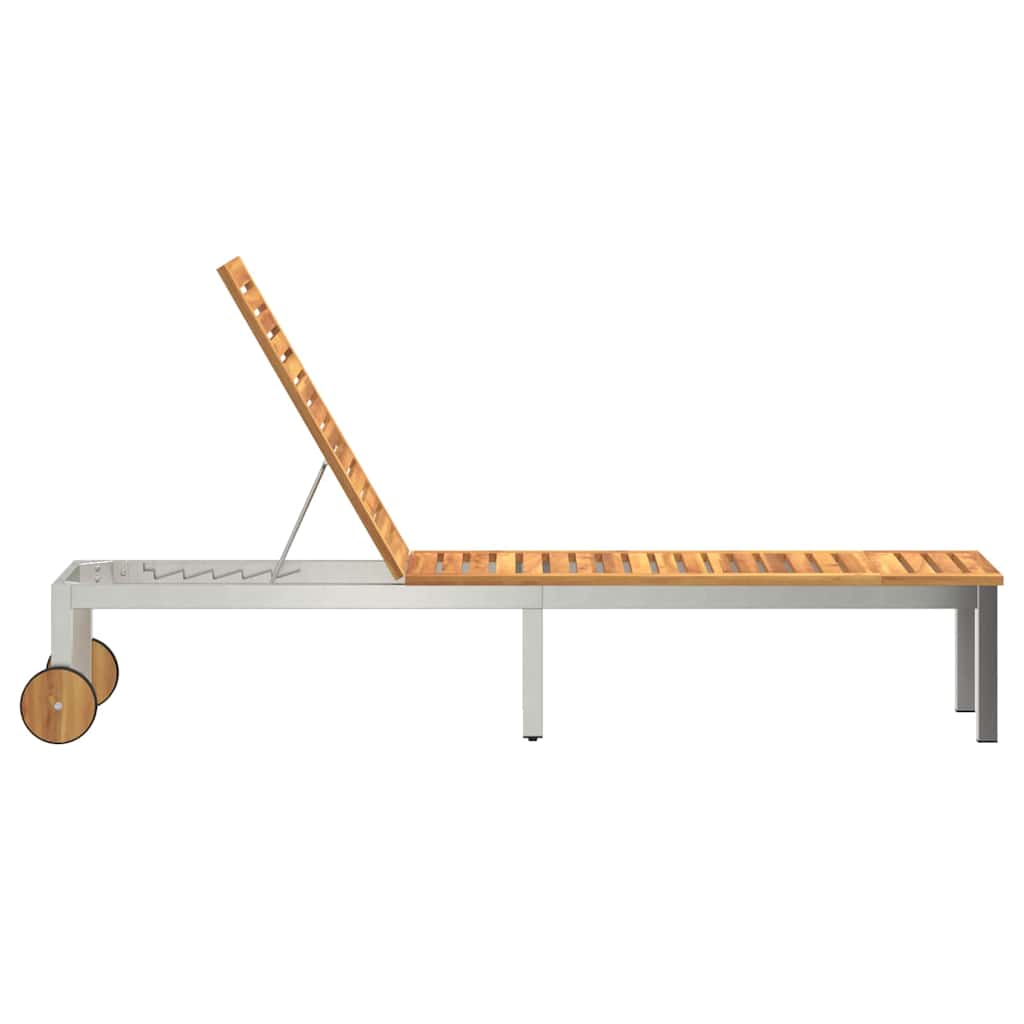 Ligstoel Olie naturel 205 x 53 x 100 cm Massief Acaciahout is nu te koop bij PeponiXL, paradijselijk wonen!