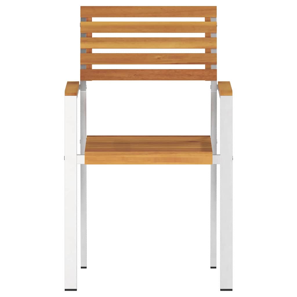 Tuinstoel 4 pcs Olie naturel Massief Acaciahout is nu te koop bij PeponiXL, paradijselijk wonen!