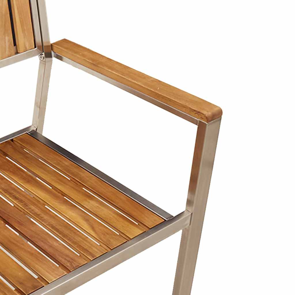 Tuinstoel 4 pcs Bruin 56 x 54,5 x 87 cm Massief Acaciahout is nu te koop bij PeponiXL, paradijselijk wonen!