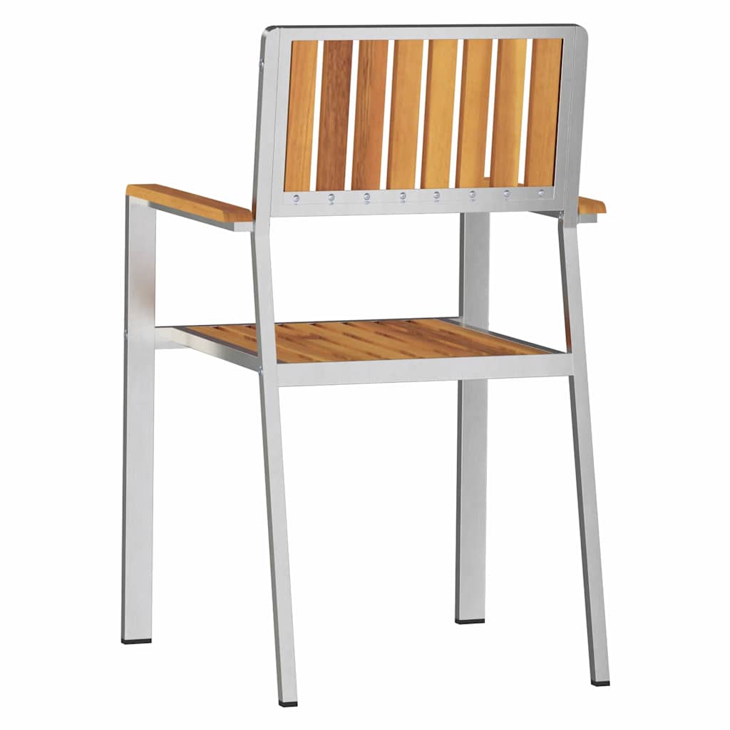 Tuinstoel 4 pcs Bruin 56 x 54,5 x 87 cm Massief Acaciahout is nu te koop bij PeponiXL, paradijselijk wonen!