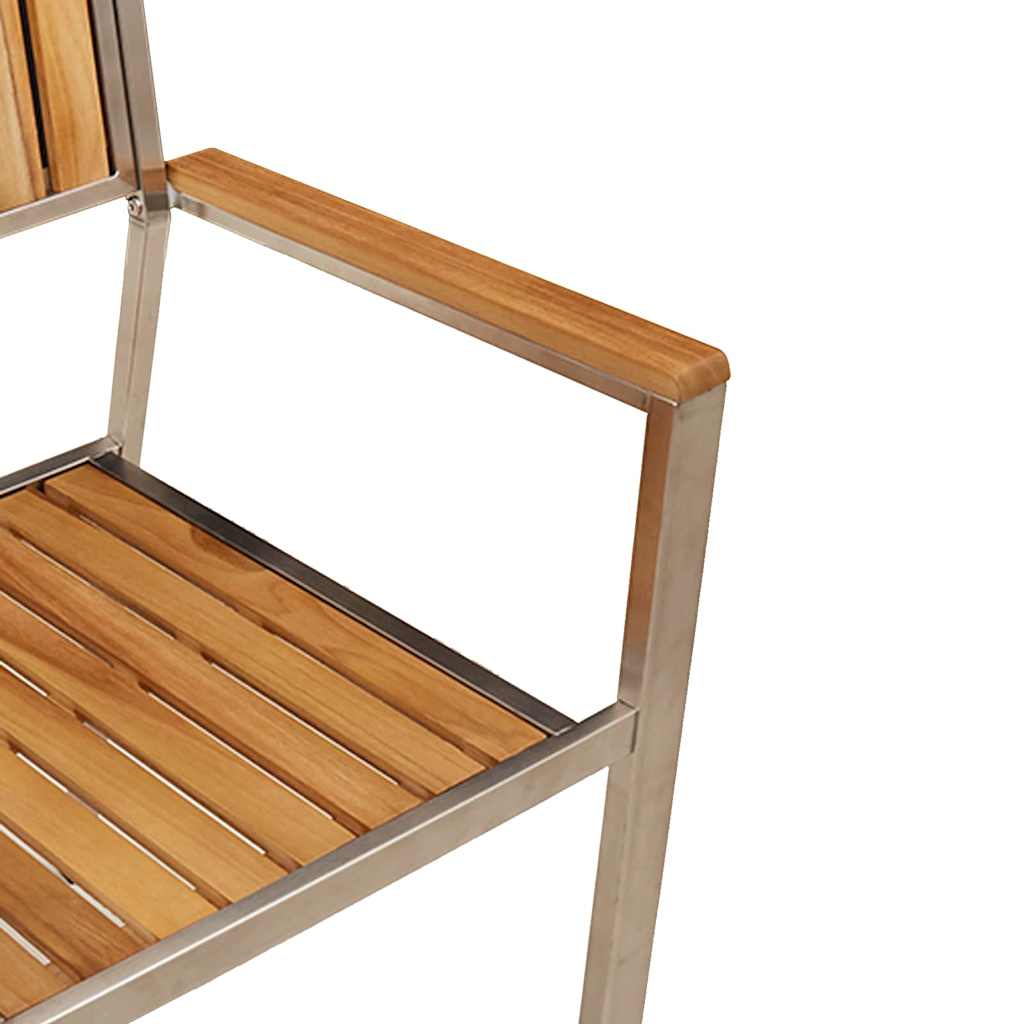 Tuinstoel 2 pcs Bruin 56 x 54,5 x 87 cm Massief Teakhout is nu te koop bij PeponiXL, paradijselijk wonen!