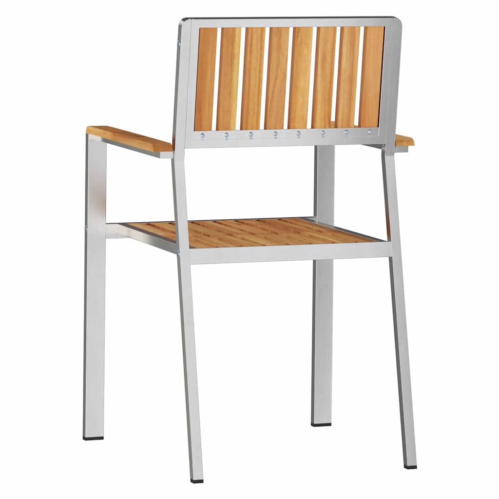 Tuinstoel 2 pcs Bruin 56 x 54,5 x 87 cm Massief Teakhout is nu te koop bij PeponiXL, paradijselijk wonen!