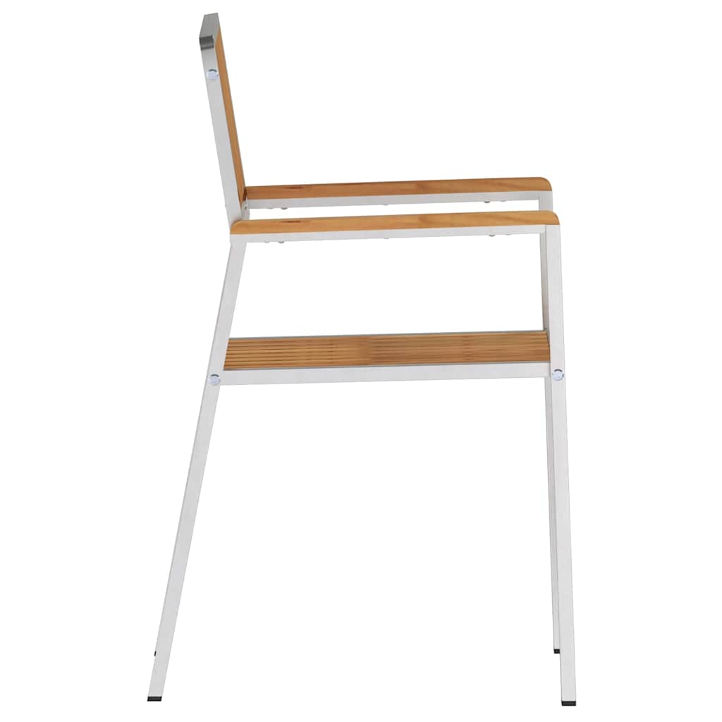 Tuinstoel 4 pcs Bruin 56 x 54,5 x 87 cm Massief Teakhout is nu te koop bij PeponiXL, paradijselijk wonen!