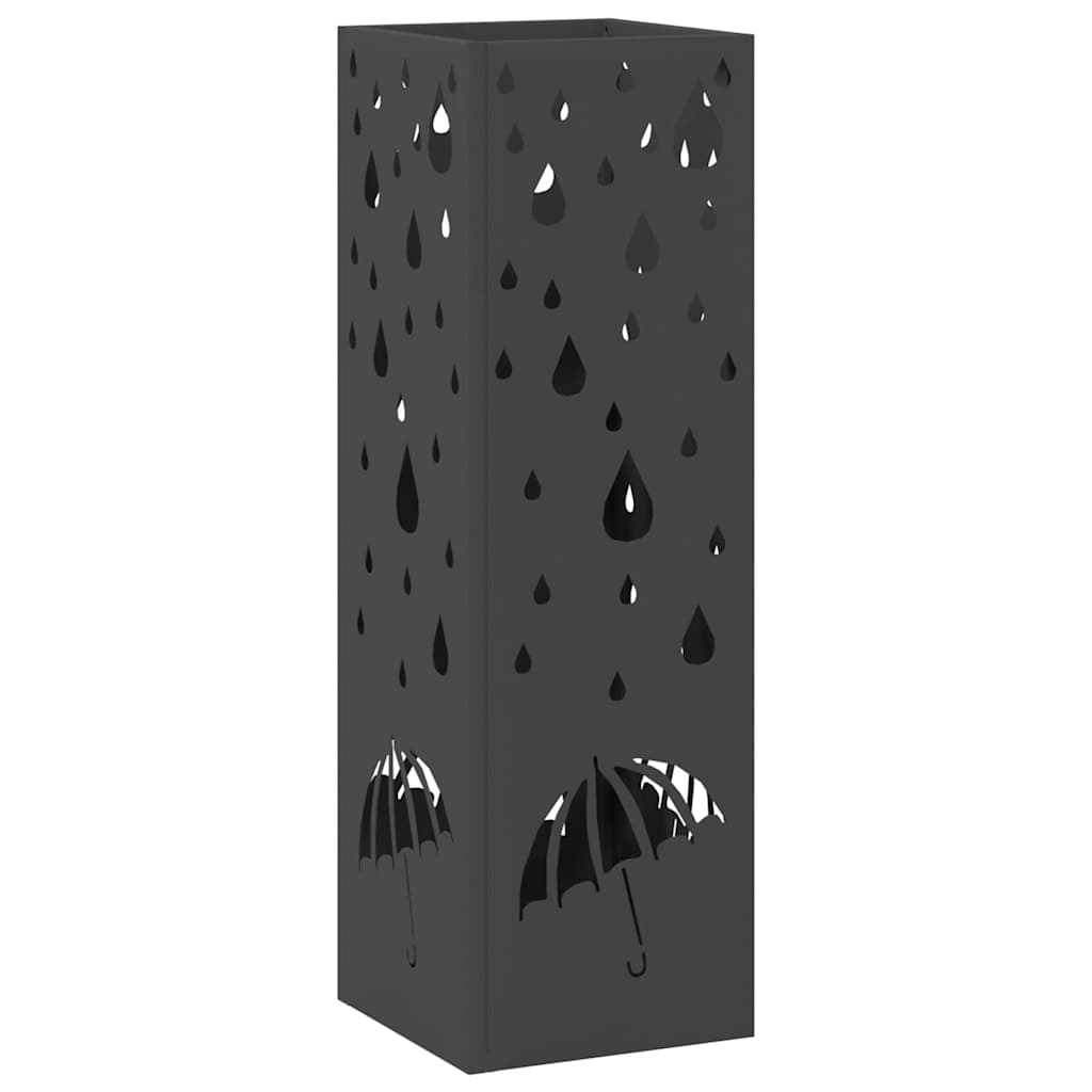 Paraplu Standaard met opslag Zwart 15,5 x 15,5 x 49 cm Metaal is nu te koop bij PeponiXL, paradijselijk wonen!