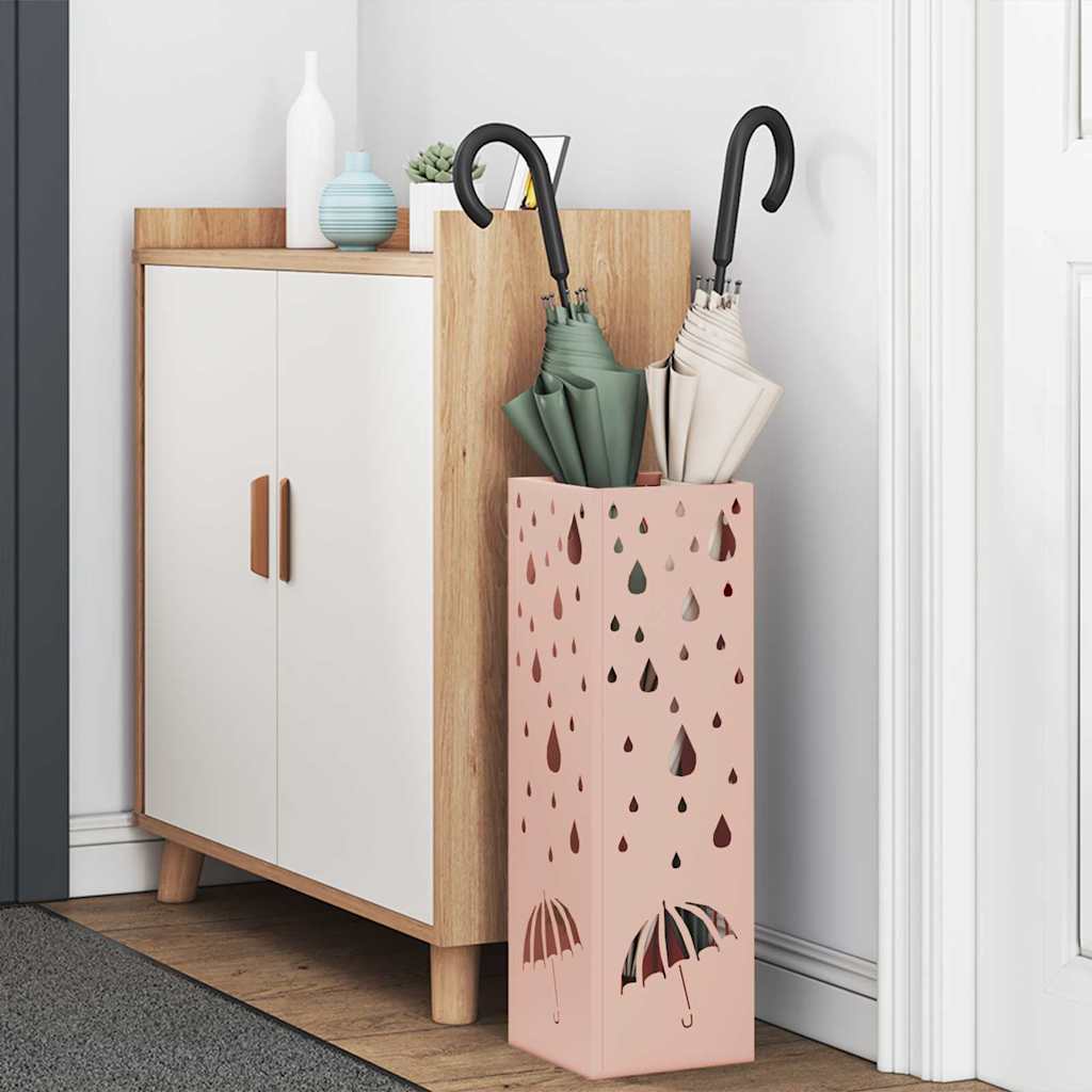 Regen paraplu standaard Roze 15,5 x 15,5 x 49 cm Staal is nu te koop bij PeponiXL, paradijselijk wonen!