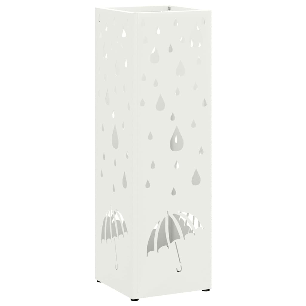 Paraplu Standaard met opslag Wit 15,5 x 15,5 x 49 cm Metaal is nu te koop bij PeponiXL, paradijselijk wonen!