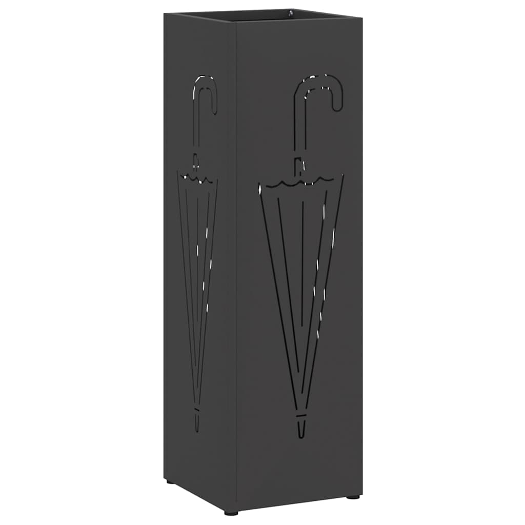 Paraplu Standaard met opslag Zwart 15,5 x 15,5 x 49 cm Metaal is nu te koop bij PeponiXL, paradijselijk wonen!