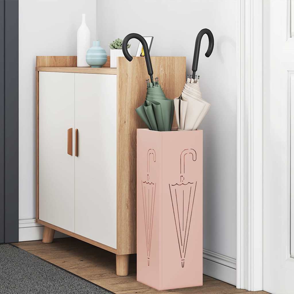 Paraplu Standaard met opslag Roze 15,5 x 15,5 x 49 cm Metaal is nu te koop bij PeponiXL, paradijselijk wonen!