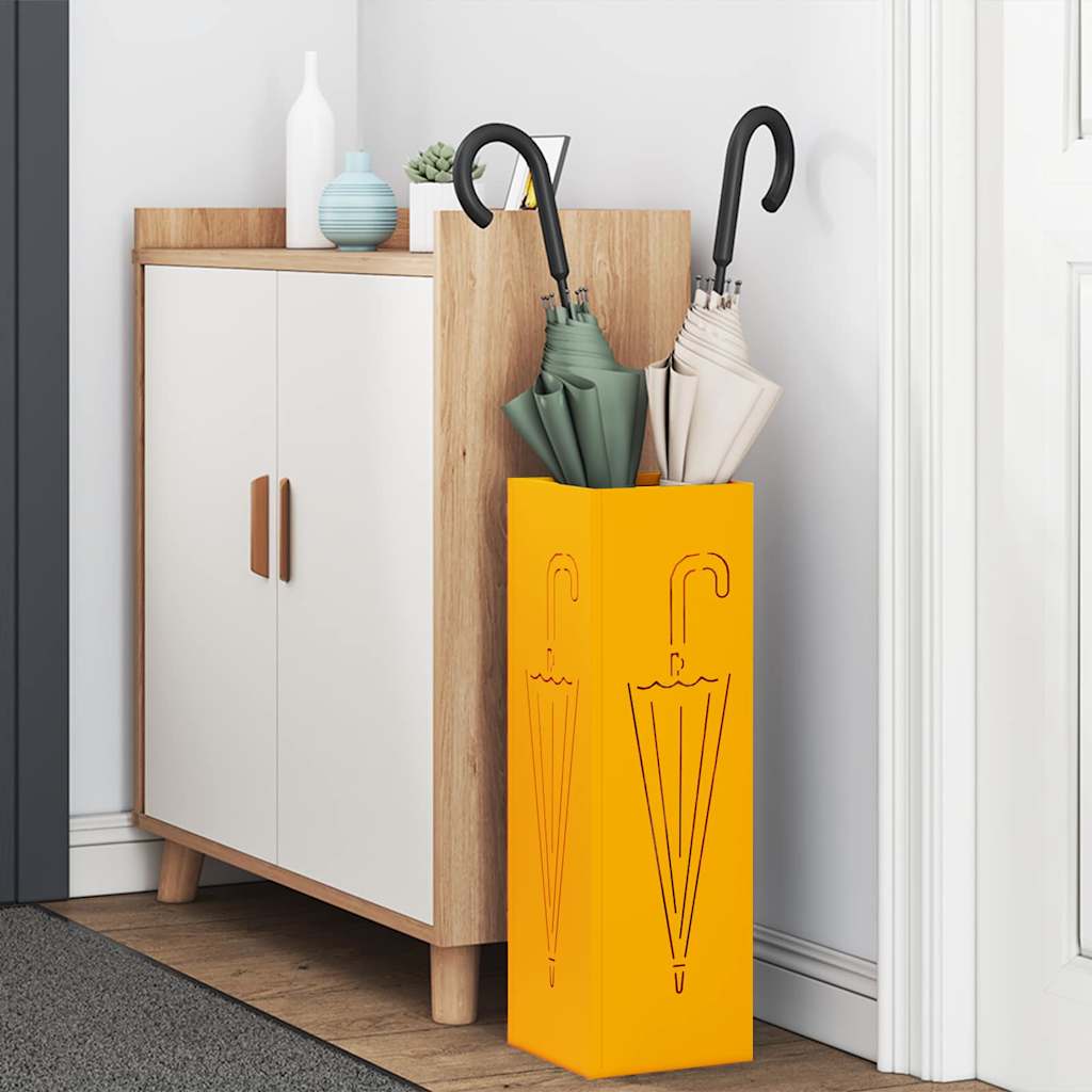 Paraplu Standaard Mosterdgeel 15,5 x 15,5 x 49 cm Metaal is nu te koop bij PeponiXL, paradijselijk wonen!