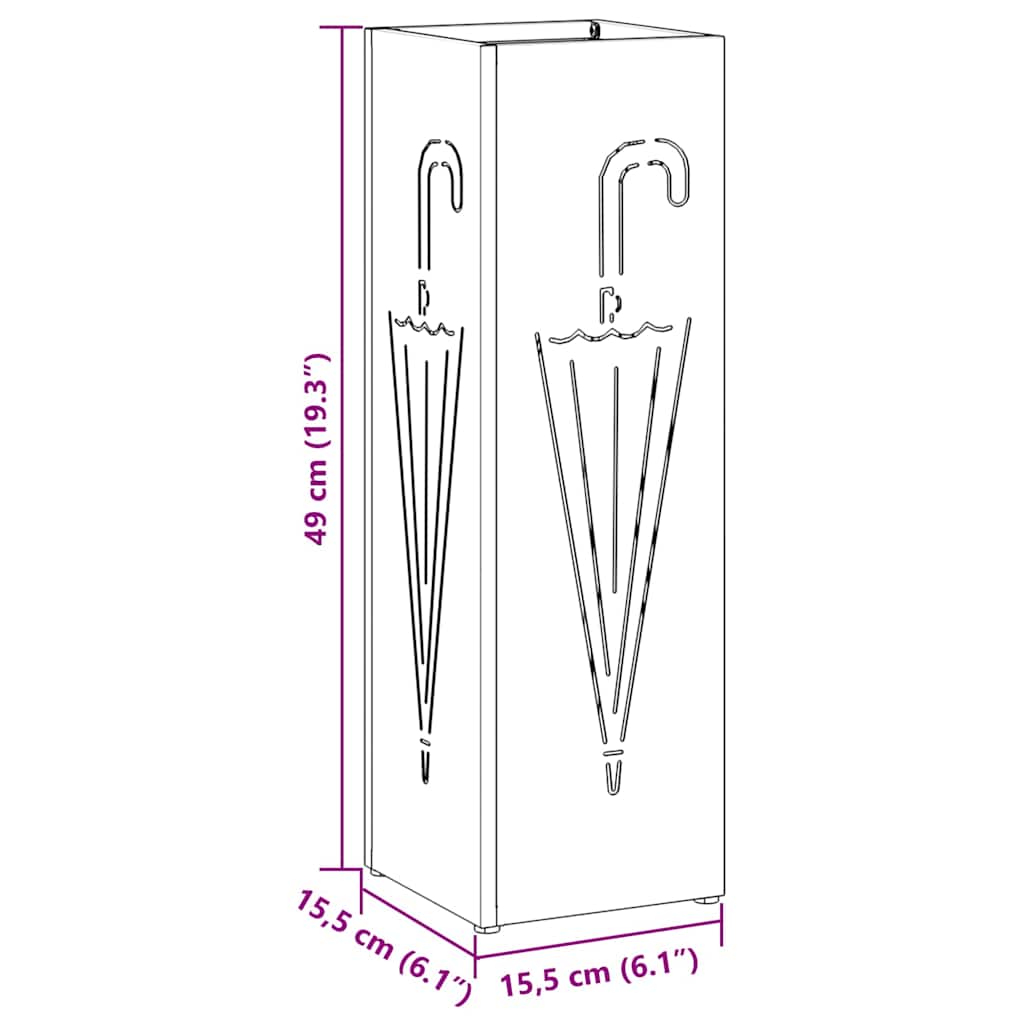 Paraplu Standaard met opslag Wit 15,5 x 15,5 x 49 cm Metaal is nu te koop bij PeponiXL, paradijselijk wonen!