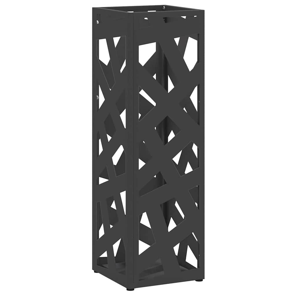 Paraplu Standaard met opslag Zwart 15,5 x 15,5 x 49 cm Metaal is nu te koop bij PeponiXL, paradijselijk wonen!