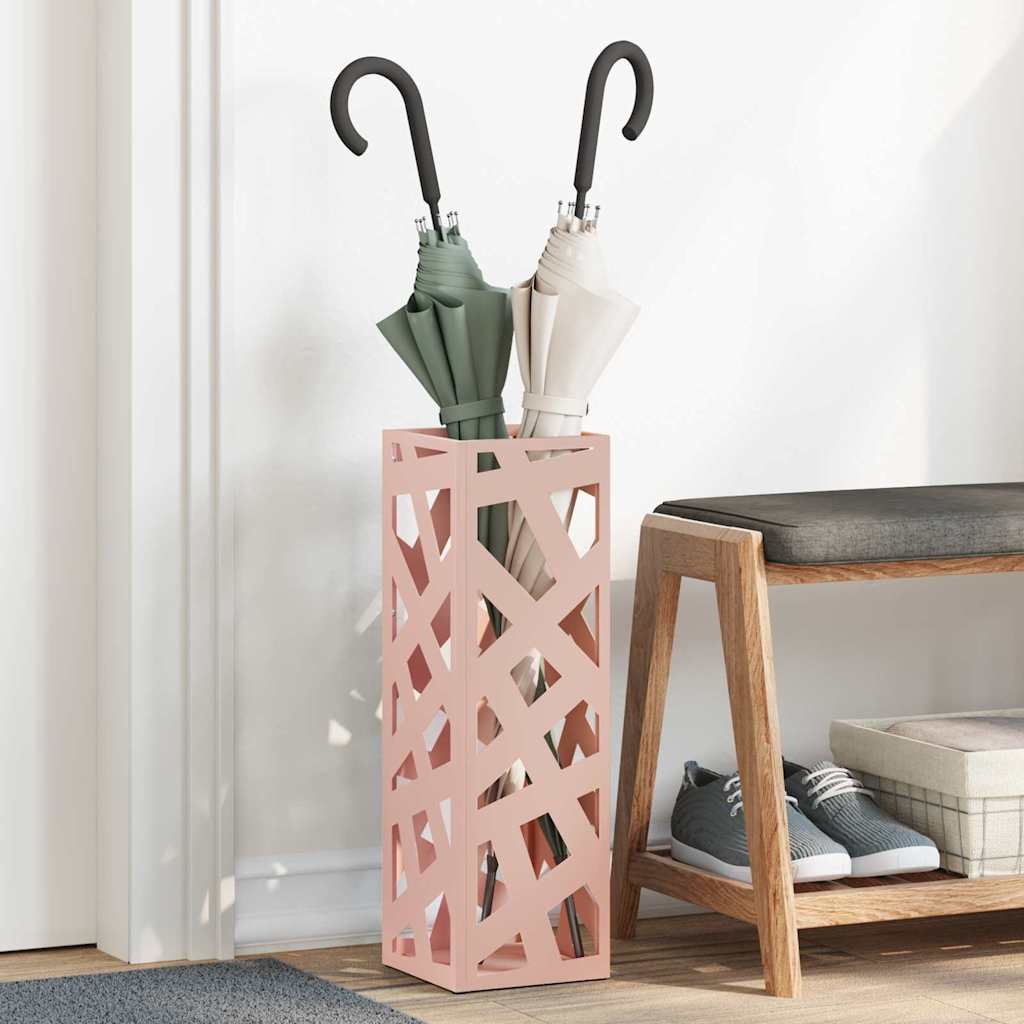 Paraplu Standaard met opslag Roze 15,5 x 15,5 x 49 cm Metaal is nu te koop bij PeponiXL, paradijselijk wonen!