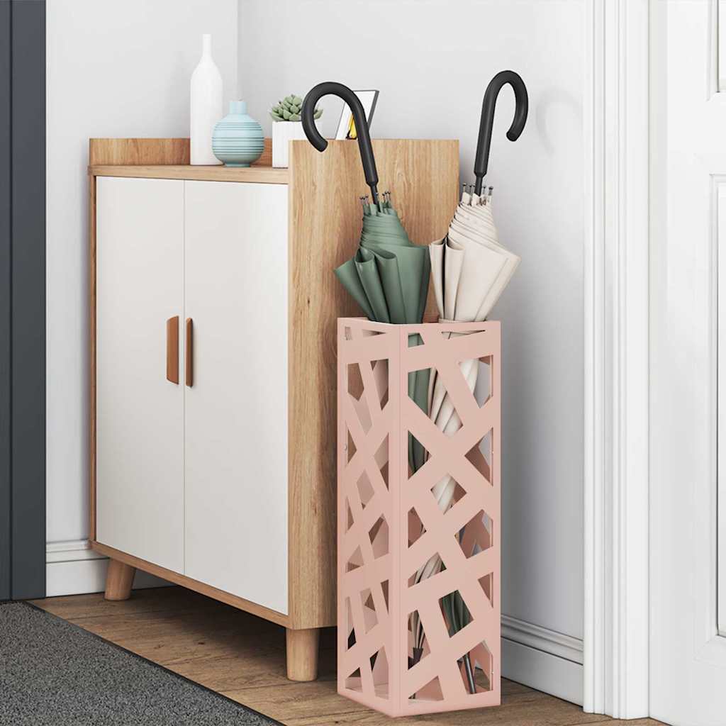 Paraplu Standaard met opslag Roze 15,5 x 15,5 x 49 cm Metaal is nu te koop bij PeponiXL, paradijselijk wonen!