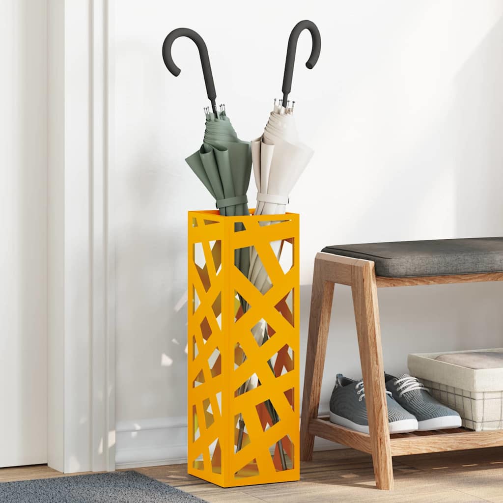 Paraplu Standaard Mosterdgeel 15,5 x 15,5 x 49 cm Metaal is nu te koop bij PeponiXL, paradijselijk wonen!