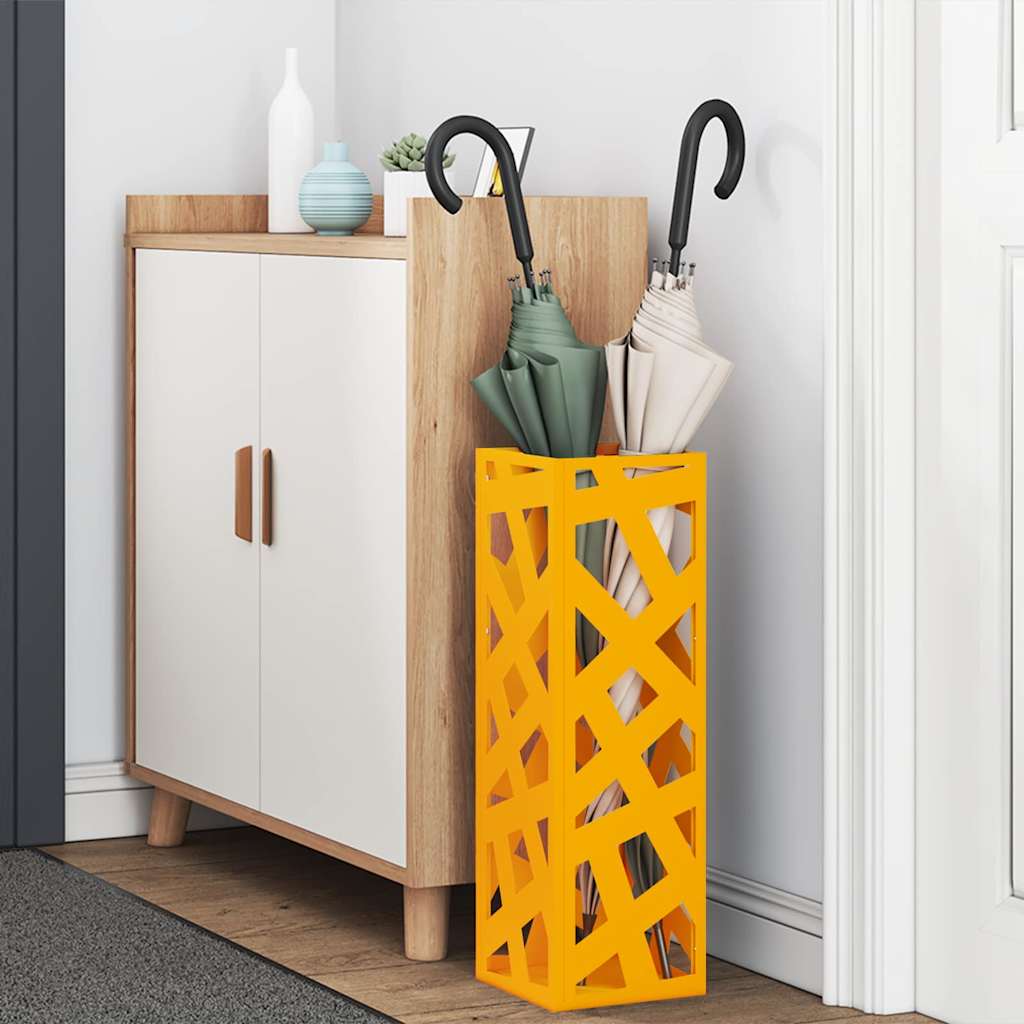 Paraplu Standaard Mosterdgeel 15,5 x 15,5 x 49 cm Metaal is nu te koop bij PeponiXL, paradijselijk wonen!
