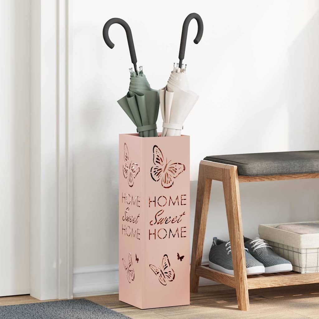 Paraplu Standaard met opslag Roze 15,5 x 15,5 x 49 cm Metaal is nu te koop bij PeponiXL, paradijselijk wonen!