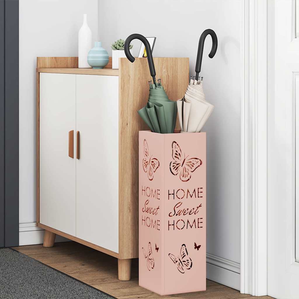 Paraplu Standaard met opslag Roze 15,5 x 15,5 x 49 cm Metaal is nu te koop bij PeponiXL, paradijselijk wonen!