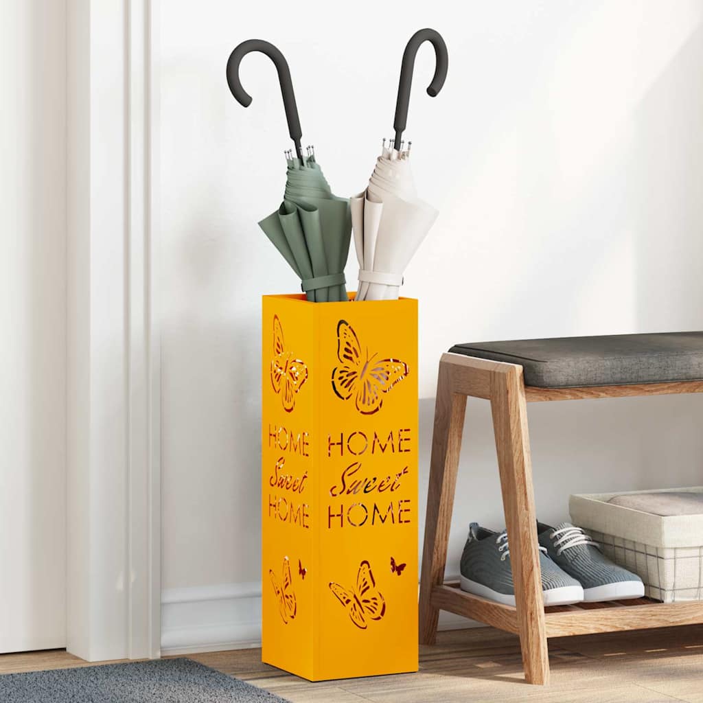 Paraplu Standaard Mosterdgeel 15,5 x 15,5 x 49 cm Metaal is nu te koop bij PeponiXL, paradijselijk wonen!