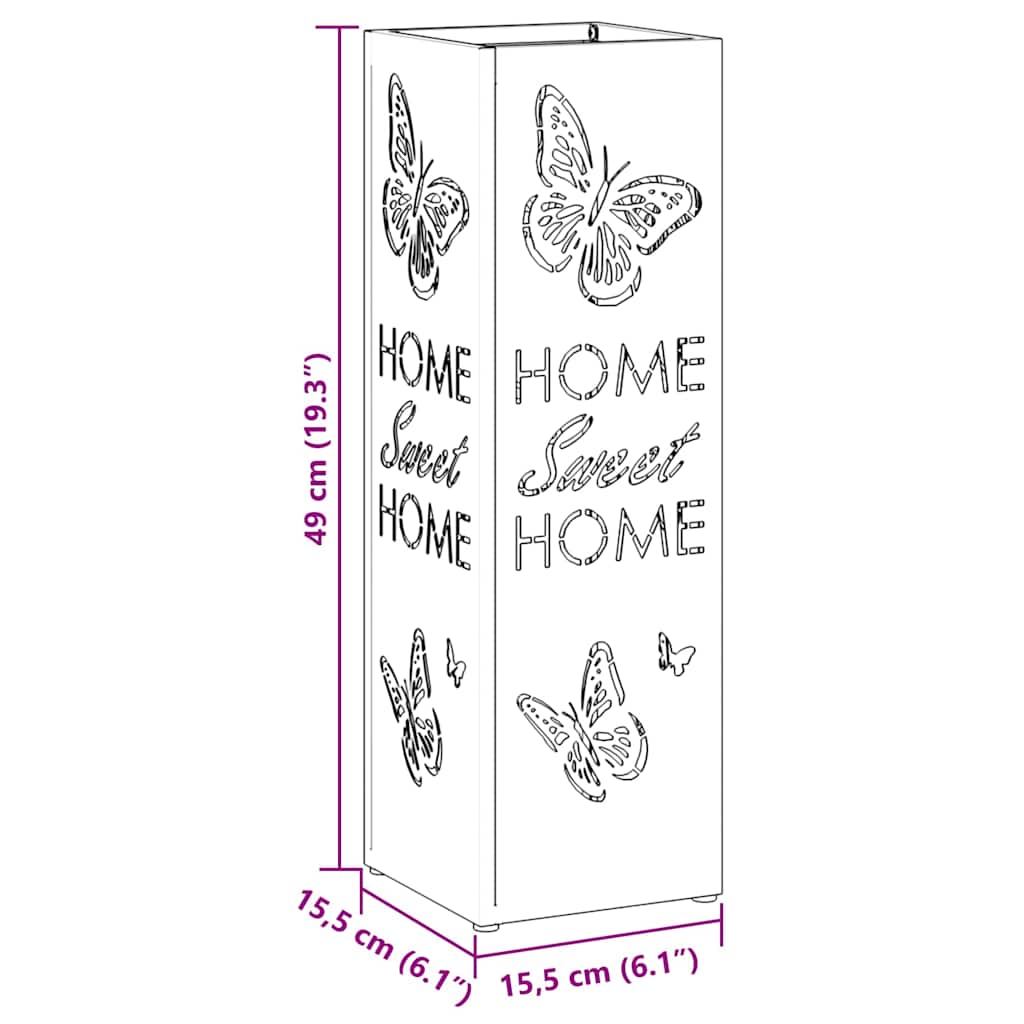 Paraplu Standaard met opslag Wit 15,5 x 15,5 x 49 cm Metaal is nu te koop bij PeponiXL, paradijselijk wonen!