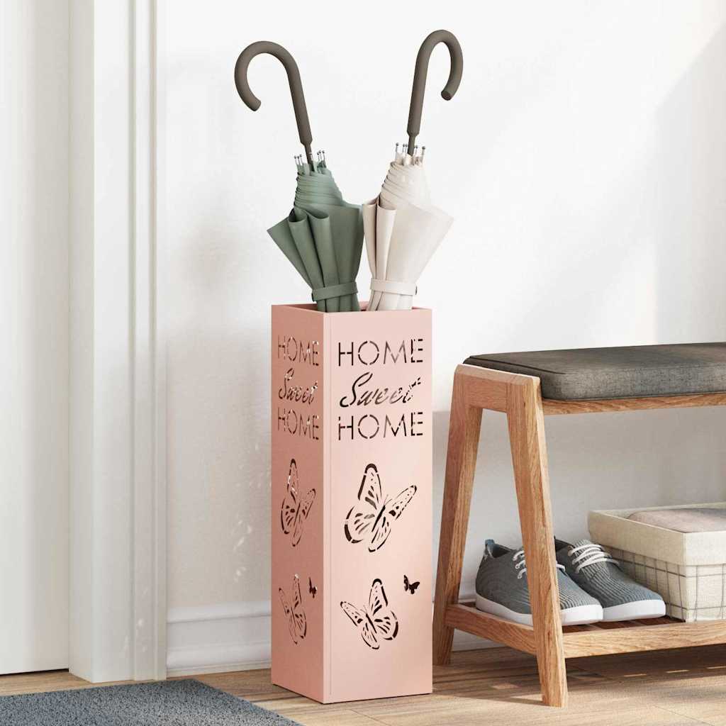 Paraplu Standaard met opslag Roze 15,5 x 15,5 x 49 cm Metaal is nu te koop bij PeponiXL, paradijselijk wonen!