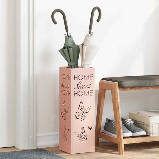 Paraplu Standaard met opslag Roze 15,5 x 15,5 x 49 cm Metaal is nu te koop bij PeponiXL, paradijselijk wonen!