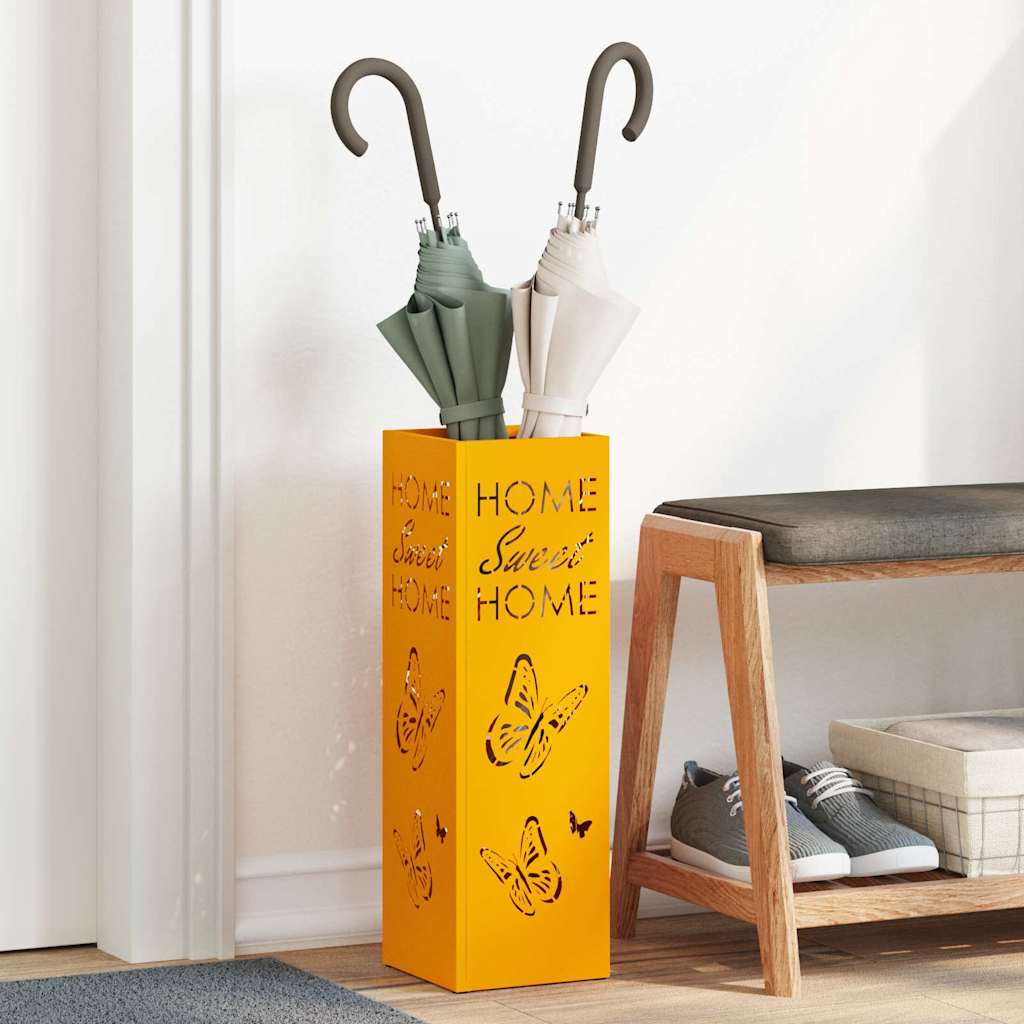 Paraplu Standaard Mosterdgeel 15,5 x 15,5 x 49 cm Metaal is nu te koop bij PeponiXL, paradijselijk wonen!