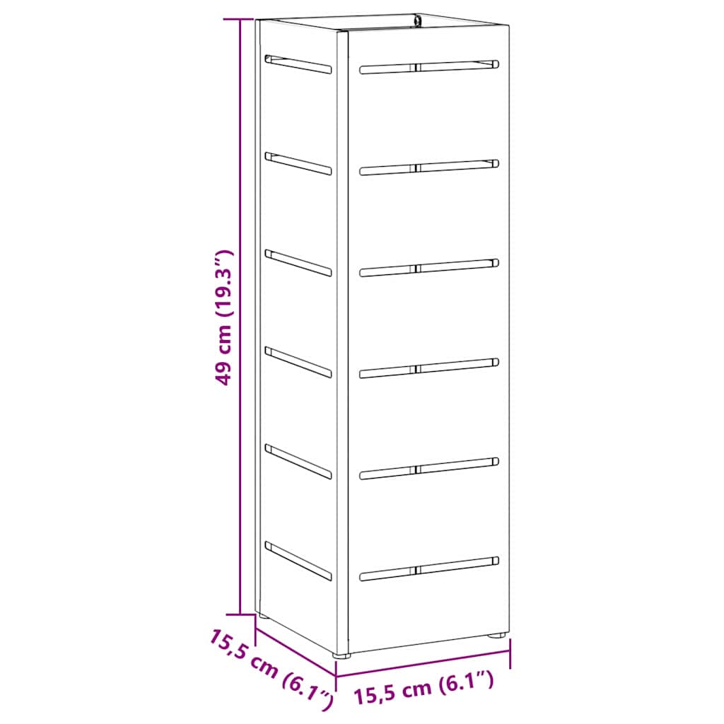 Paraplu Standaard met opslag Zwart 15,5 x 15,5 x 49 cm Metaal is nu te koop bij PeponiXL, paradijselijk wonen!
