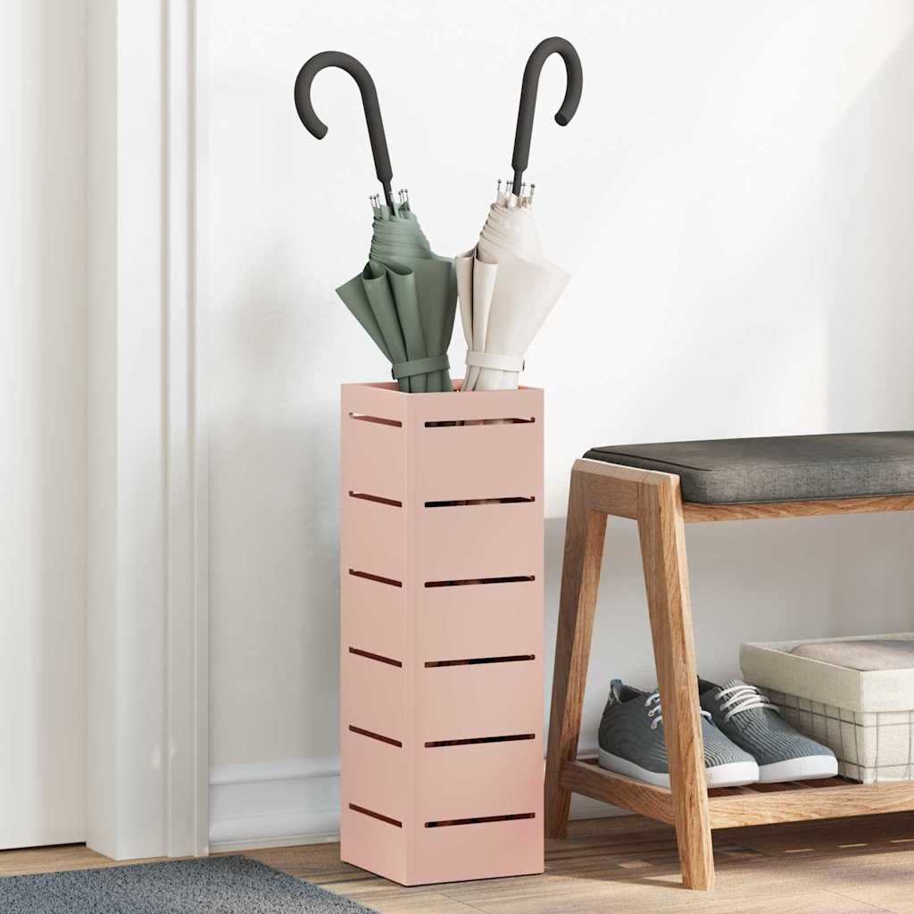 Paraplu Standaard met opslag Roze 15,5 x 15,5 x 49 cm Metaal is nu te koop bij PeponiXL, paradijselijk wonen!