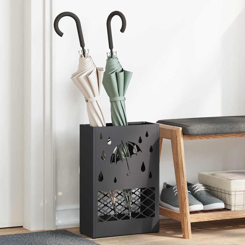 Paraplu Standaard Zwart 28 x 12 x 41 cm Staal is nu te koop bij PeponiXL, paradijselijk wonen!