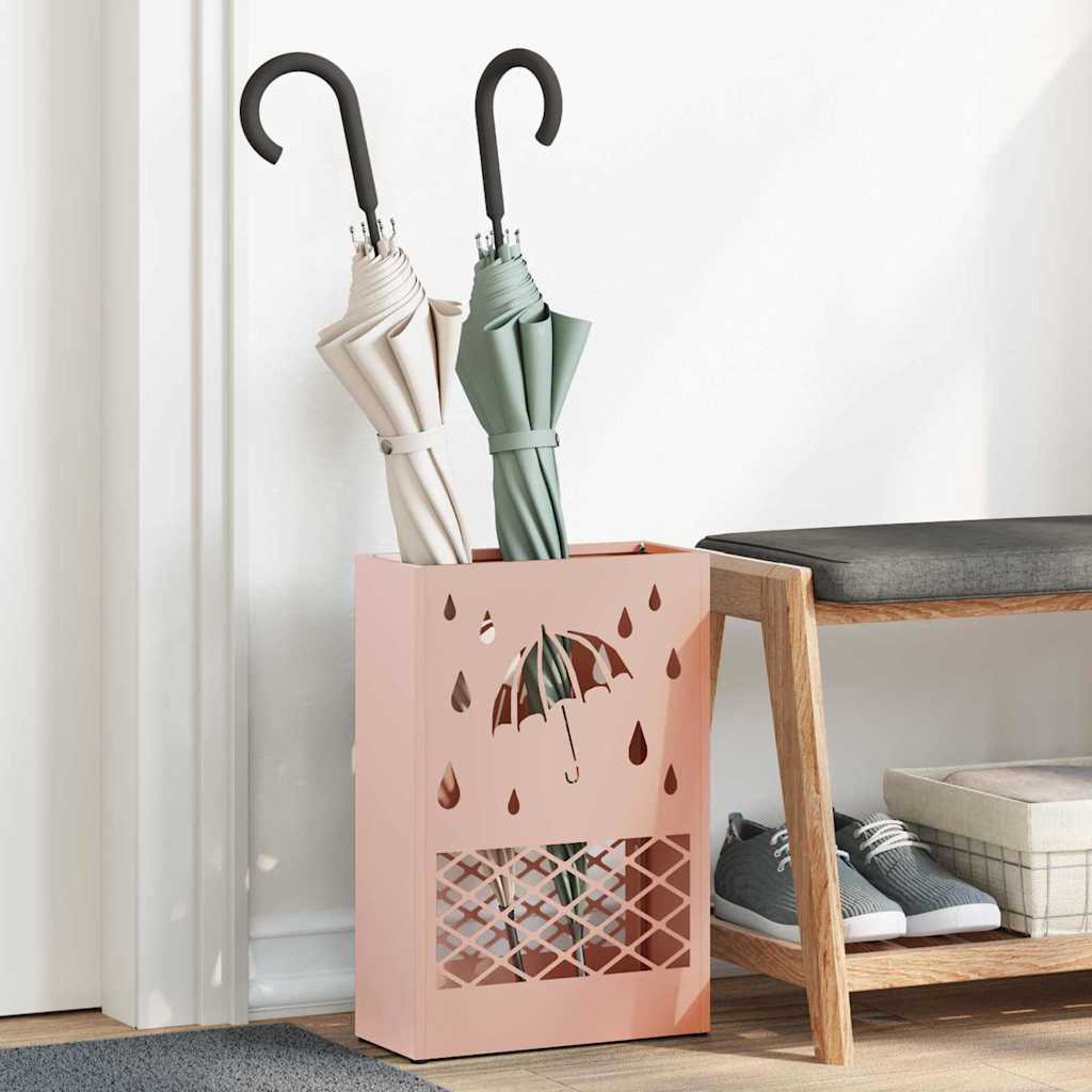 Paraplu Standaard Roze 28 x 12 x 41 cm Staal is nu te koop bij PeponiXL, paradijselijk wonen!