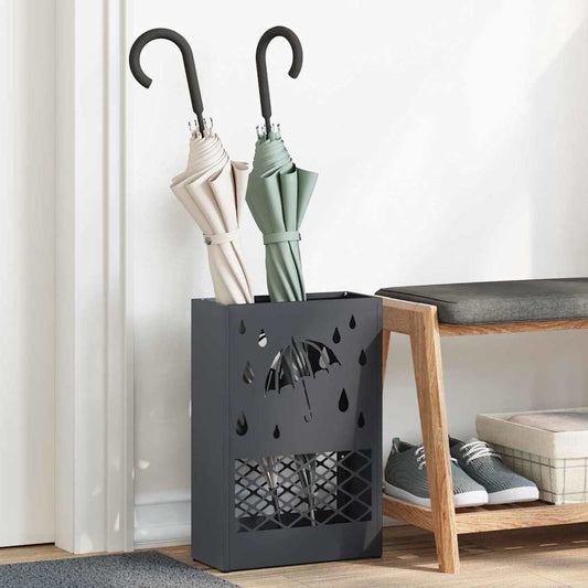 Paraplu Standaard Antraciet 28 x 12 x 41 cm Staal is nu te koop bij PeponiXL, paradijselijk wonen!
