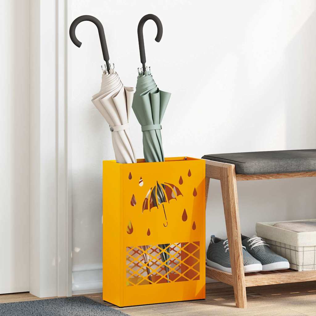 Paraplu Standaard Mosterdgeel 28 x 12 x 41 cm Staal is nu te koop bij PeponiXL, paradijselijk wonen!