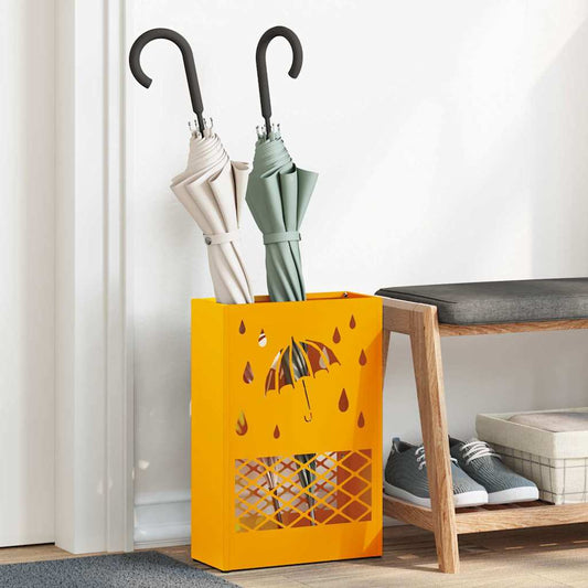 Paraplu Standaard Mosterdgeel 28 x 12 x 41 cm Staal is nu te koop bij PeponiXL, paradijselijk wonen!