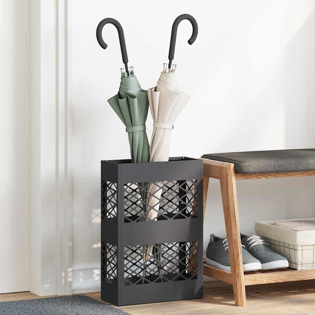 Paraplu Standaard Zwart 28 x 12 x 41 cm Staal is nu te koop bij PeponiXL, paradijselijk wonen!